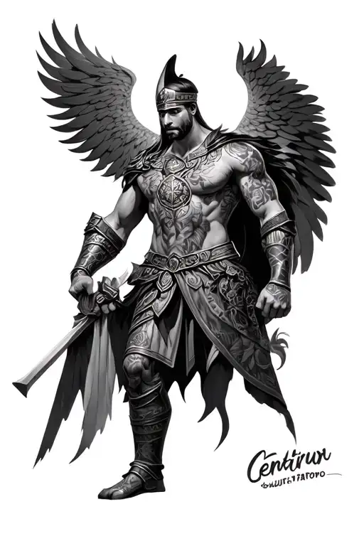 Centurion full body tattoo design idea