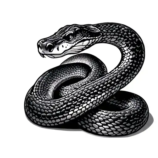 old school snake simple tattoo design idea