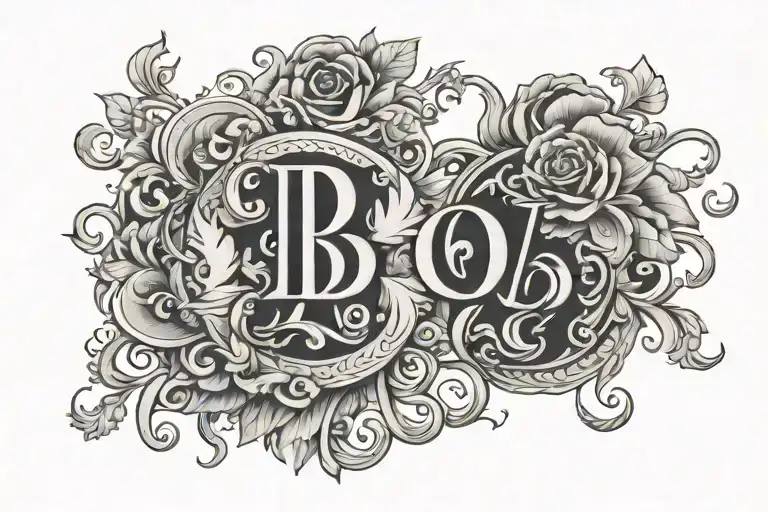 Area code 717 and 410 with the letter B and O for initials and make it like symbolize family  tattoo design idea