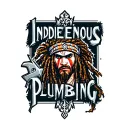 "Indigenous Plumbing " dreadlock painted face Native American plumber holding a wrench tattoo design idea