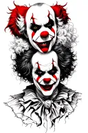 combination between pennywise and joker tattoo design idea