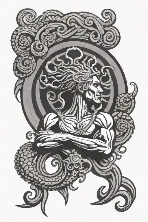 Kobe logo merged together with a Medusa Versace logo tattoo design idea