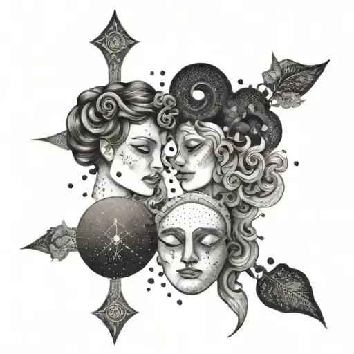 gemini zodiac sign tattoo design idea