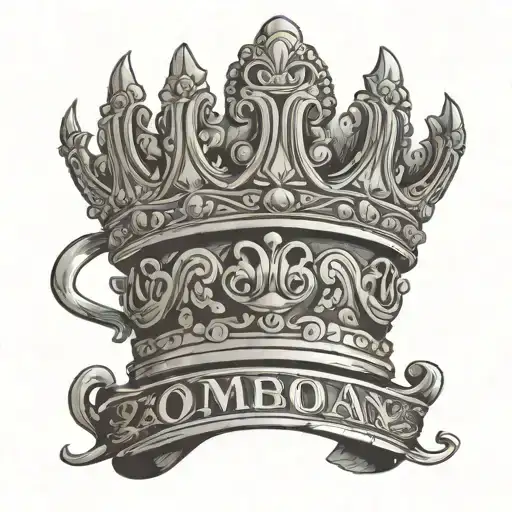 cambodian king crown with khly name under it tattoo design idea