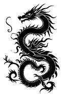 Dragon and Hmong traditional patterns integrated tattoo design idea