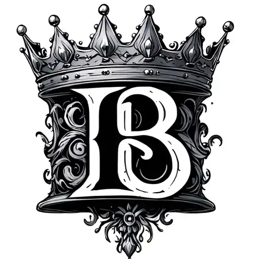 "Brio" B With A Crown tattoo design idea