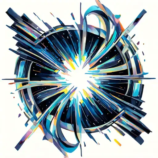 Fluid Aurora Ribbons, Translucent Soundwaves, Shattered Prism Shadows, Melting Harmony Vortex, Glowing-Broken Circle. tattoo design idea