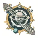 planet saturn with inside a reference to Adele the singer tattoo design idea