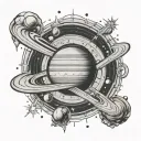 planet saturn with inside a reference to Adele the singer tattoo design idea