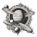 planet saturn with inside a reference to Adele the singer tattoo design idea