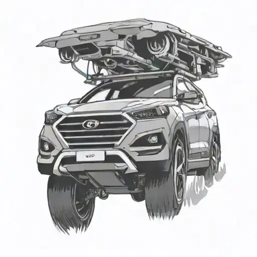 Hyundai Tuscon with drake tattoo design idea