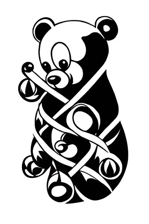 Teddy and Carter family tree intertwined tattoo design idea