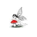 Fairy Lying On A Mushroom tattoo design idea