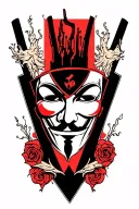 V for Vendetta tattoo design idea