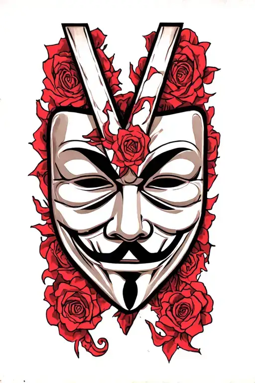 V for Vendetta tattoo design idea