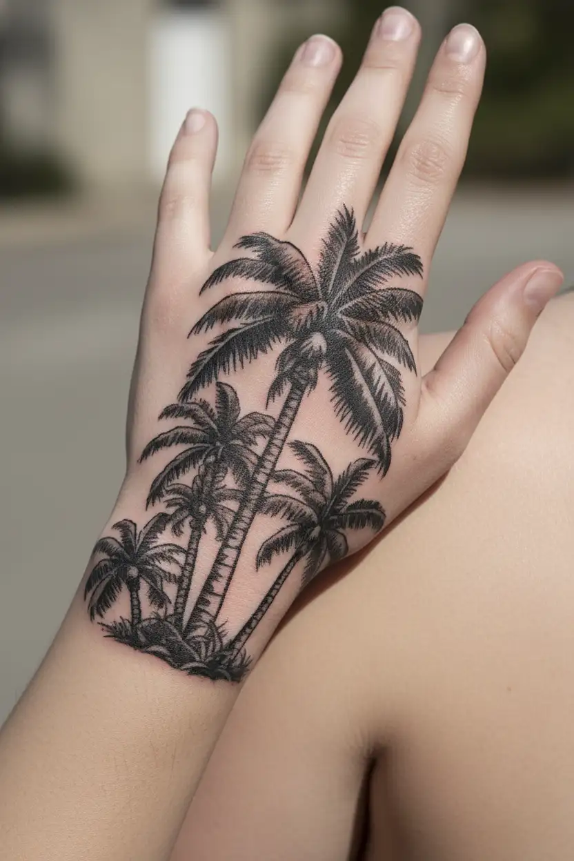 palm-tree tattoo design idea