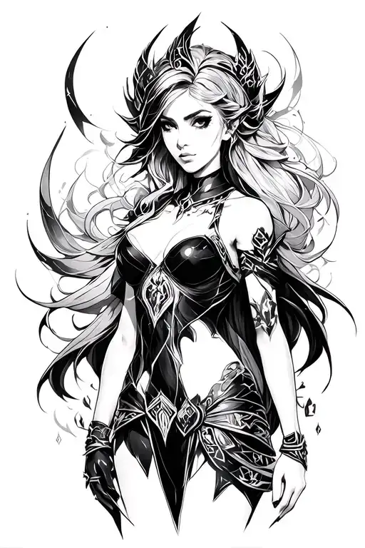 Cassiopeia character League of Legends tattoo design idea
