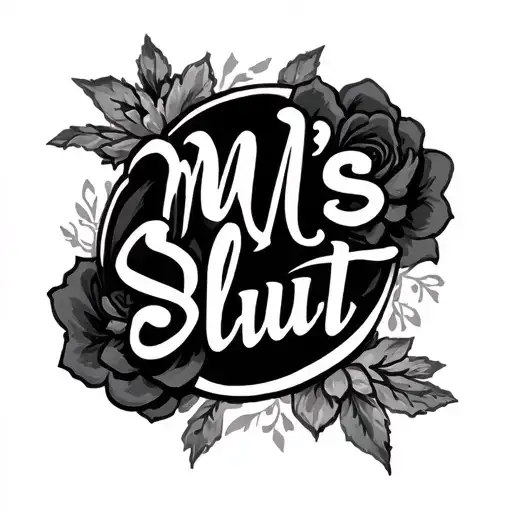 M's slut in cursive tattoo design idea