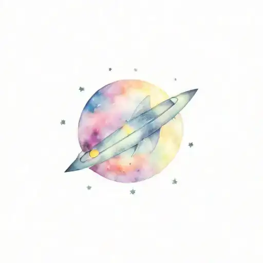 moon starships tattoo design idea