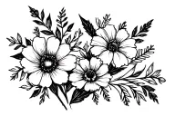 august and september birth flower tattoo design idea