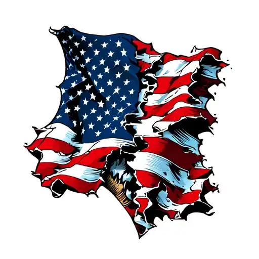 torn skin with american flag under the skin This tattoo tattoo design idea