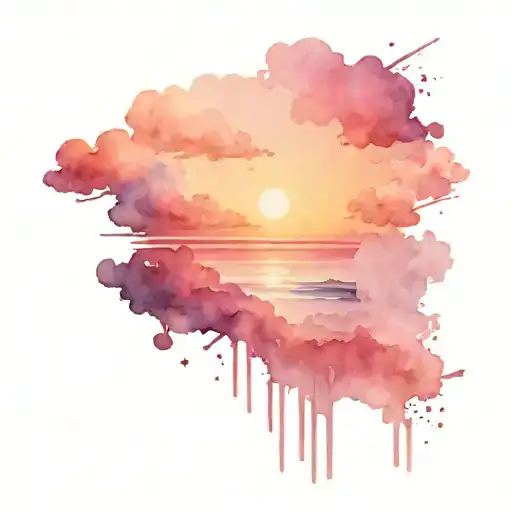 pink sky tattoo design idea