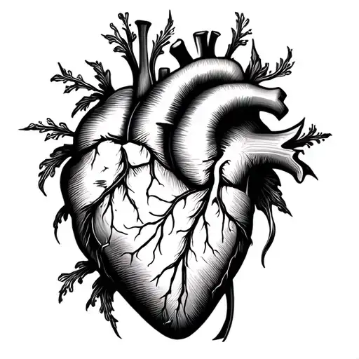 Realistic Heart tattoo design idea