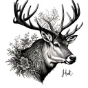 Scottish stag tattoo design idea