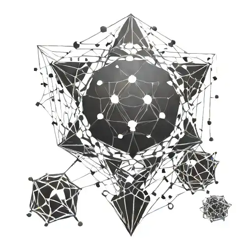 geometric lsd molecule surreal tattoo tattoo design idea