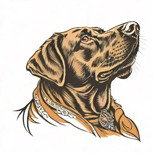 black lab looking up with brown eyes  tattoo design idea