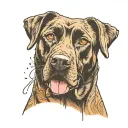 black lab looking up with brown eyes  tattoo design idea