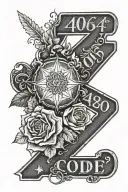 405 area code tattoo design idea