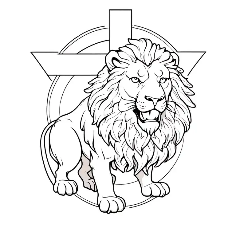 czech republic lion with a cross behind it from top right tattoo design idea