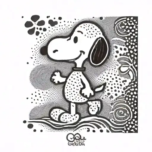 snoopy and woodstock tattoo design idea
