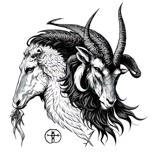 arcangel uriel with capricorn zodiac sign tattoo design idea