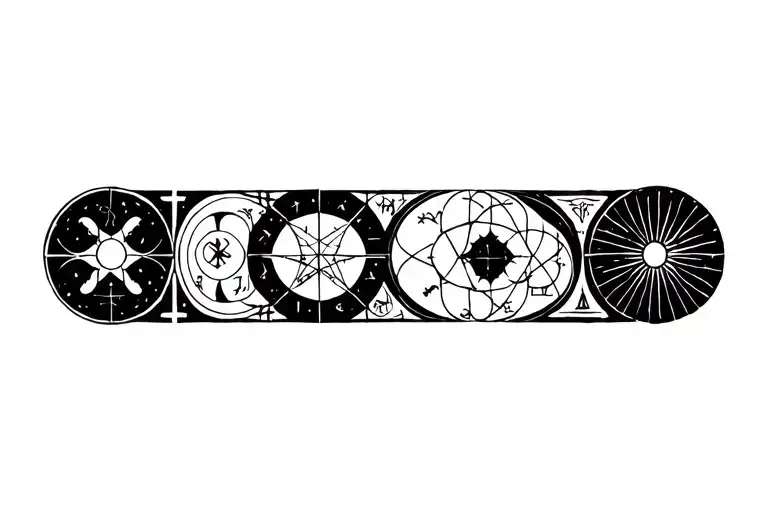 Hermetic teachings alchemical symbols tattoo design idea