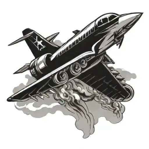 aviation jet flying tattoo design idea