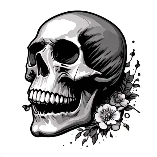 Skull hipster tattoo design idea
