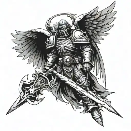 Warhammer 40k Dark Angels tattoo design idea