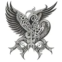 tribal tattoo saying I love facility managers tattoo design idea