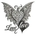 tribal tattoo saying I love facility managers tattoo design idea