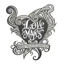 tribal tattoo saying I love facility managers tattoo design idea