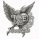 tribal tattoo saying I love facility managers tattoo design idea