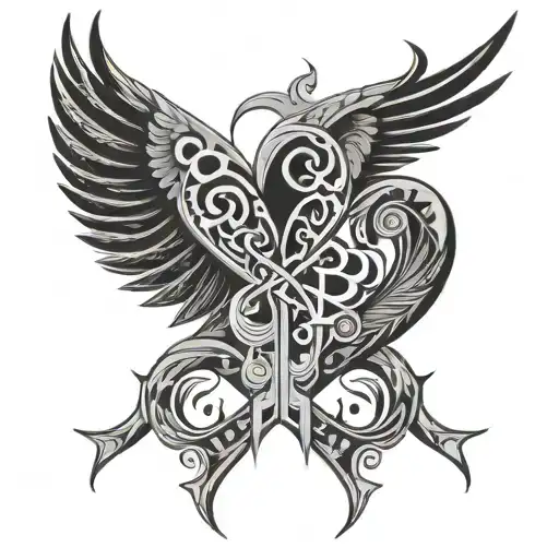 tribal tattoo saying I love facility managers tattoo design idea
