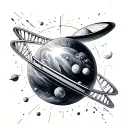 space and dna tattoo design idea