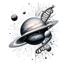 space and dna tattoo design idea