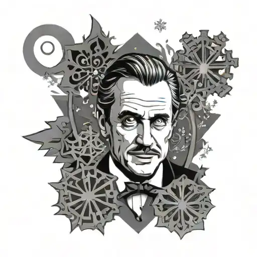 godfather logo and snowflakes tattoo design idea