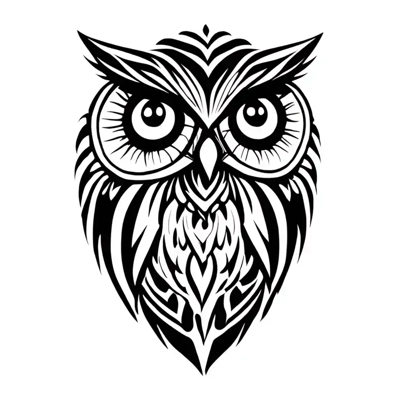 three-eyed owl tattoo design idea