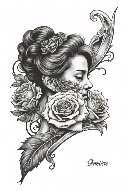 memory of dead mom tattoo design idea