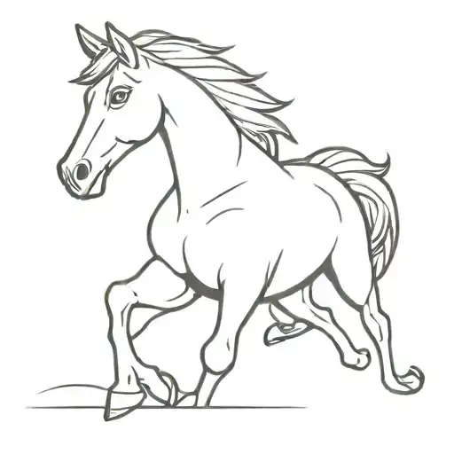bojack horseman as a real horse running tattoo design idea